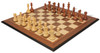 British Staunton Chess Set Golden Rosewood & Boxwood Pieces with Walnut & Maple Molded Edge Board - 4" King