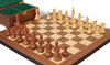 British Staunton Chess Set Golden Rosewood & Boxwood Pieces with Walnut Molded Board & Box - 4" King
