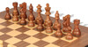 French Lardy Staunton Chess Set Golden Rosewood & Boxwood Pieces with Walnut & Maple Molded Edge Board - 3.75" King