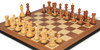 Zagreb Series Chess Set Golden Rosewood & Boxwood Pieces with Walnut & Maple Molded Edge Board - 3.875" King