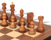 Zagreb Series Chess Set Golden Rosewood & Boxwood Pieces with Walnut Molded Chess Board - 3.25" King