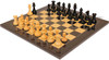 1849 Heirloom Staunton Chess Set Ebony & Boxwood Pieces with Black & Ash Burl Chess Board - 3.5" King