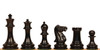 1849 Heirloom Staunton Chess Set Ebony & Antiqued Boxwood Pieces with Black & Ash Burl Chess Board - 3.5" King