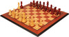 Reykjavik Series Chess Set Padauk & Boxwood Pieces with Padauk & Bird's-Eye Maple Molded Edged Board - 3.75" King
