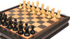 1849 Heirloom Staunton Chess Set Ebony & Boxwood Pieces with Black & Bird's-Eye Maple Chess Case - 3.5" King
