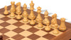 Parker Staunton Chess Set Golden Rosewood & Boxwood Pieces with Walnut & Maple Molded Edge Board - 3.75" King