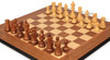 Parker Staunton Chess Set Golden Rosewood & Boxwood Pieces with Walnut & Maple Molded Edge Board - 3.25" King