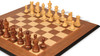 Parker Staunton Chess Set Golden Rosewood & Boxwood Pieces with Walnut & Maple Molded Edge Board - 3.25" King