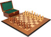 Parker Staunton Chess Set Golden Rosewood & Boxwood Pieces with Walnut & Maple Molded Edge Board & Box - 3.25" King