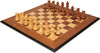 Parker Staunton Chess Set Golden Rosewood & Boxwood Pieces with Walnut & Maple Molded Edge Board & Box - 3.25" King