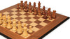 Parker Staunton Chess Set Golden Rosewood & Boxwood Pieces with Walnut & Maple Molded Edge Board & Box - 3.25" King