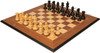 Parker Staunton Chess Set Ebonized & Natural Boxwood Pieces with Walnut & Maple Molded Edge Board - 3.25" King