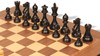 Parker Staunton Chess Set Ebonized & Natural Boxwood Pieces with Walnut & Maple Molded Edge Board - 3.25" King
