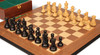Parker Staunton Chess Set Ebonized & Natural Boxwood Pieces with Walnut & Maple Molded Edge Board & Box - 3.25" King