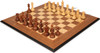 Reykjavik Series Chess Set Golden Rosewood & Boxwood Pieces with Walnut & Maple Molded Edge Board - 3.25" King