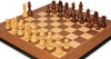 German Knight Staunton Chess Set Golden Rosewood & Boxwood Pieces with Molded Edge Walnut Board - 3.75" King