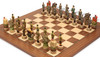 World War II Theme Chess Set with Walnut & Maple Deluxe Board - 4.7" King