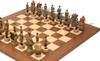 World War II Theme Chess Set with Walnut & Maple Deluxe Board - 4.7" King