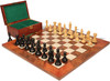 Fierce Knight Staunton Chess Set Ebonized & Boxwood Pieces with Elm Burl & Erable Board & Box - 4" King