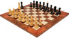 Zagreb Series Chess Set Ebonized & Boxwood Pieces with Elm Burl & Erable Board & Box - 3.875" King