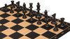 Club Special Plastic Chess Set Black & Ivory Double Weighted Pieces with Macassar Ebony & Maple Floppy Chess Board - 3.75" King