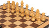 German Knight Staunton Chess Set Ebonized & Boxwood Pieces with Walnut Burl & Bird's-Eye Maple Board - 3.75" King
