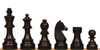 German Knight Staunton Chess Set Ebonized & Boxwood Pieces with Walnut Burl & Bird's-Eye Maple Board - 3.75" King - Black Pieces