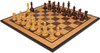 British Staunton Chess Set Golden Rosewood & Boxwood Pieces with Walnut Burl & Bird's-Eye Maple Board & Box - 4" King