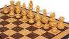 French Lardy Staunton Chess Set Golden Rosewood & Boxwood Pieces with Walnut Burl & Bird's-Eye Maple Board - 3.75" King - White pieces only