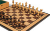 Parker Staunton Chess Set Burnt Boxwood Pieces with Walnut Burl & Bird's-Eye Maple Board & Box - 3.75" King