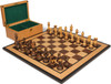 Reykjavik Series Chess Set Burnt Boxwood Pieces with Walnut Burl & Bird's-Eye Maple Board & Box - 3.75" King