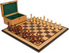 Reykjavik Series Chess Set Golden Rosewood & Boxwood Pieces with Walnut Burl & Bird's-Eye Maple Board & Box - 3.25" King