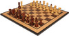 Vienna Coffee House Antique Reproduction Chess Set - Golden Rosewood & Boxwood Lacquered Pieces - Walnut Burl & Bird's-Eye Maple Chess Board - 4" King