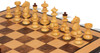 Vienna Coffee House Antique Reproduction Chess Set - Golden Rosewood & Boxwood Lacquered Pieces - Walnut Burl & Bird's-Eye Maple Chess Board - 4" King