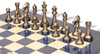 Traditional Staunton Metal Chess Set with Blue Ash Burl Chess Board