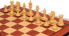 Llamrei Staunton Chess Set Padauk & Boxwood Pieces with Padauk & Bird's-Eye Maple Molded-Edge Chess Board
