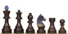 Discontinued German Knight Series Chess Set - Golden Rosewood & Ebonized Pieces - 3.75" King