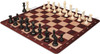 Standard Club Carry-All Plastic Chess Set Black & Ivory Pieces with Rosewood Floppy Board - Black