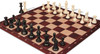 Standard Club Carry-All Plastic Chess Set Black & Ivory Pieces with Rosewood Floppy Board - Black