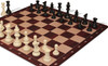 Standard Club Carry-All Plastic Chess Set Black & Ivory Pieces with Rosewood Floppy Board - Black