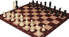 Standard Club Carry-All Plastic Chess Set Black & Ivory Pieces with Rosewood Floppy Board - Black