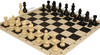 German Knight Carry-All Plastic Chess Set - Black & Ivory Pieces with Vinyl Rollup Board - Black