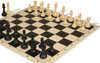 Khan's Stallion Carry-All Plastic Chess Set - Black & Ivory Pieces with Vinyl Rollup Board - Black