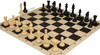 Khan's Stallion Carry-All Plastic Chess Set - Black & Ivory Pieces with Vinyl Rollup Board - Black