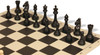 Khan's Stallion Carry-All Plastic Chess Set - Black & Ivory Pieces with Vinyl Rollup Board - Black