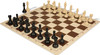 Khan's Stallion Carry-All Plastic Chess Set - Black & Ivory Pieces with Vinyl Rollup Board - Brown