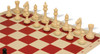 Khan's Stallion Carry-All Plastic Chess Set - Black & Ivory Pieces with Vinyl Rollup Board - Red
