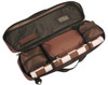 German Knight Carry-All Plastic Chess Set - Wood Grain Pieces with Vinyl Rollup Board - Brown
