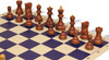 Zagreb Series Carry-All Plastic Chess Set - Wood Grain Pieces with Vinyl Rollup Board - Blue