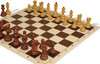 Zagreb Series Carry-All Plastic Chess Set - Wood Grain Pieces with Vinyl Rollup Board - Brown